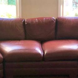 Genuine leather Pillow Top Arm Sofa