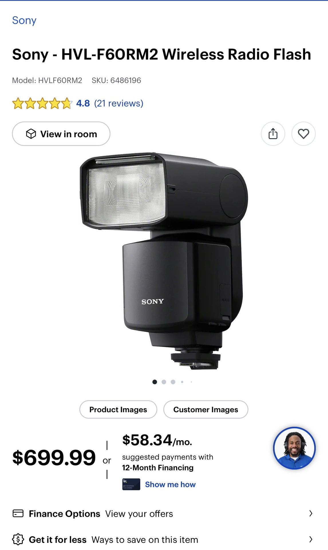 Sony - HVL-F6ORM2 Wireless Flash