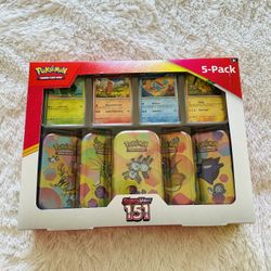 Pokemon 151 5 Pack Mini Tins Brand New