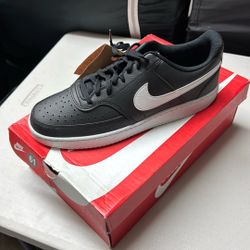 NIB Nike COURT VISION LO NN Basketball Sneakers Black White Black
