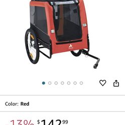 Aosom Dog Bike Trailer with Suspension System, Hitch for Medium Dogs, Pet Wagon & Dog Trailer for Bicycle with Storage Pocket