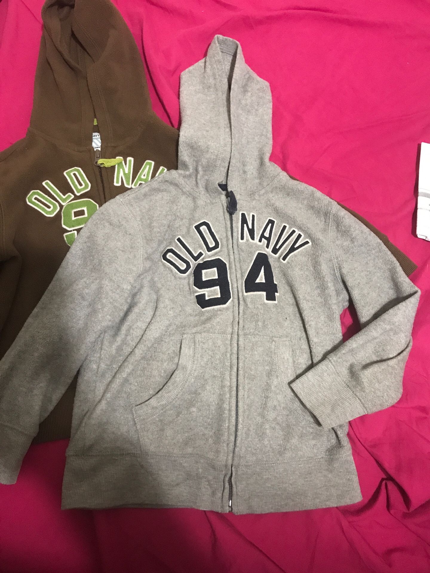 Boys size 5 fleece hoodie sweaters- set of 2