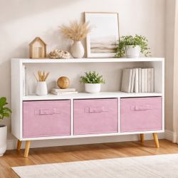 Console Table Bedroom Dresser With Storage Pink
