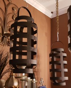 Huge metal bronze candle holder approx 21x8