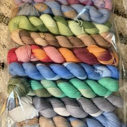Multi-Color Hand Dyed Yarn Skeins, Soft Knitting & Crochet