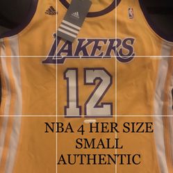 WOMENS LAKERS JERSEY  #12  ADIDAS  >>ALSO  LOTS MORE Of men & women TSHIRTS & JERSEYS  LAKERS -KOBE BRYANT / BLACK MAMBA  & MORE 