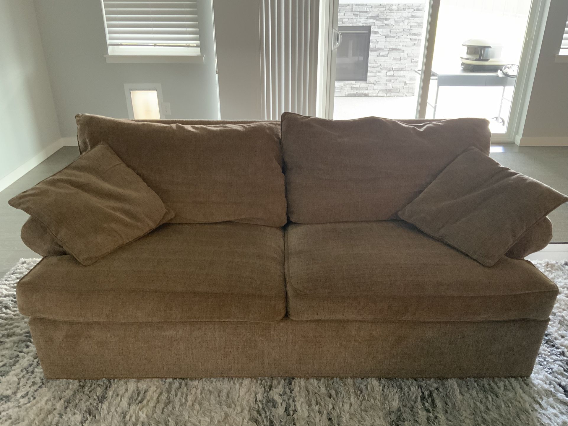 Ethan Allen Couch, Love Seat, And Ottoman