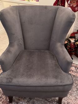 Beautiful Grey Wing Back Arm Chair