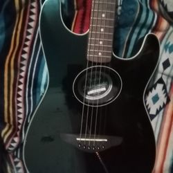 FENDER STRATOCASTER HOLLOW BODY ACOUSTIC ELECTRIC GUITAR BLACK