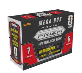 Panini presents the 2026 Prizm FIFA World Cup Soccer Trading Card Mega Box!