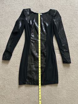 Black sequin mini dress with long sleeves by Bebe Kim Kardashian Size XXS