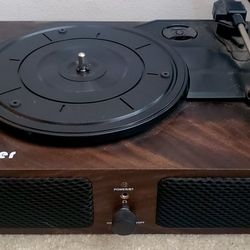 Bluetooth Speaker & Vinyl Record Player w/ Built-In Speakers (See Description)