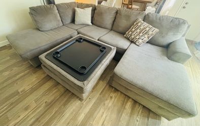 Gray sectional couch