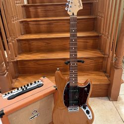 Fender MIM Mustang 90 (Brand New) W/ Orange Crush 35 Watt Effects Amp