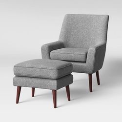 Gray Chair and Ottoman