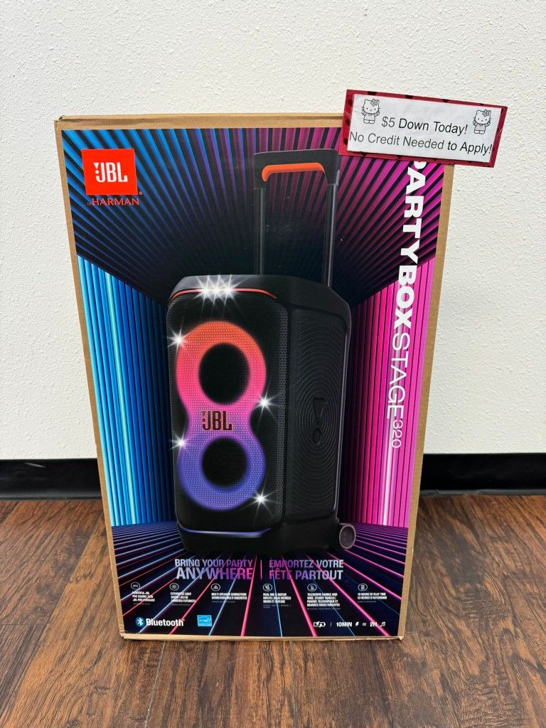 JBL Partybox 320 Bluetooth Speaker New - Pay $5 To take It home And pay The rest Later
