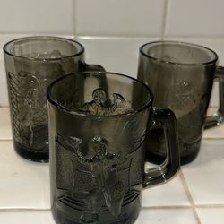 3x 70s McDonalds Smoked Glass Lot