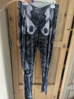 Skeleton Pants Spandex Blend Size Women's Large