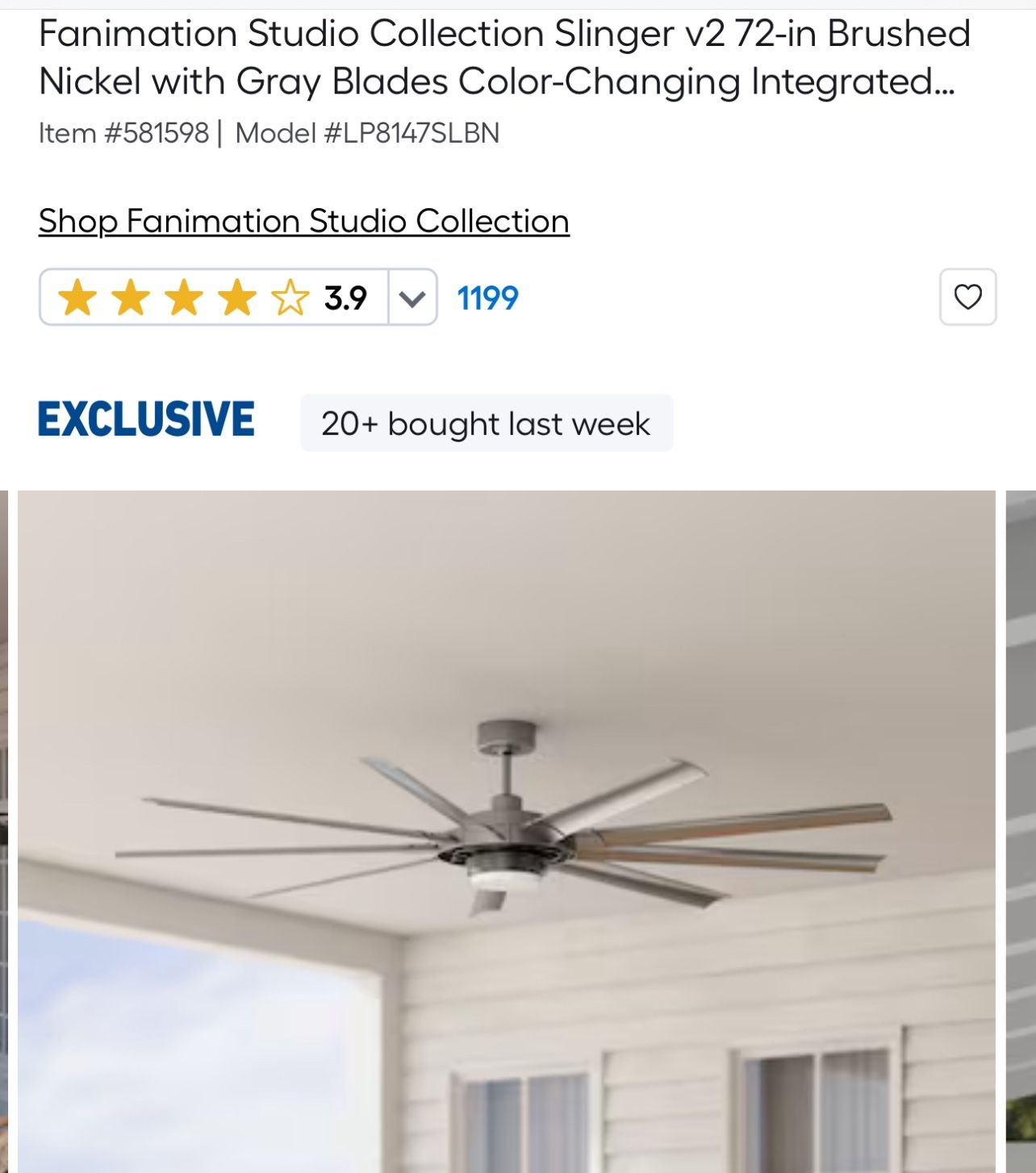 Fanimation Studio Collection V2  72” 