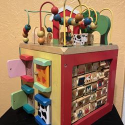 Activity Cube Farm Theme Educational Wooden Toys Toddlers And Kids 1 Year and Up