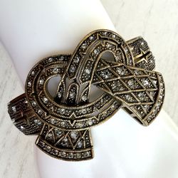 Heidi Daus Bow Ribbon Crystal Clamper Bracelet