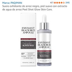 Suero exfoliante de arroz negro, piel suave con extracto de agua de arroz Peel Shot Glow Skin Care.