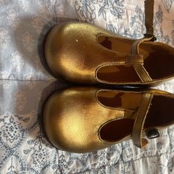 Bronze Leather Italian Made Toddler Girl Shoes