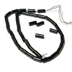 Strand Of Black Coral Tube Beads