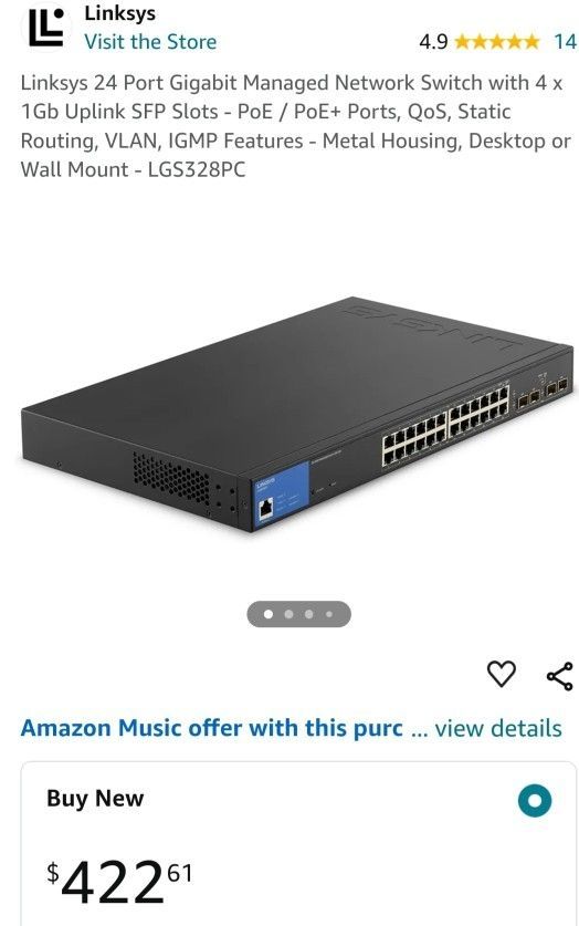 Linksys 24-Port Gigabit Managed Network Switch