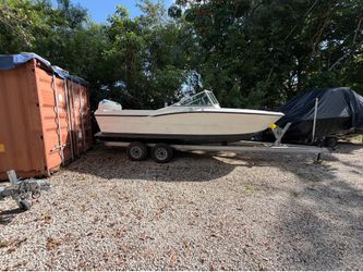 19 ft dual console boat 23 foot aluminum trailer