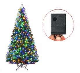 9-ft Pre-lit Artificial Christmas Tree with Multicolor LED Lights