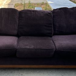 Free Brown Hide-a-bed 3 Seater Sofa Couch 
