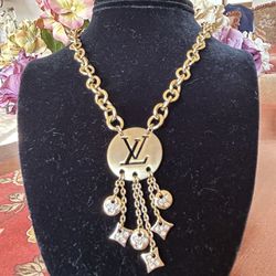 18k Gold Plated Louis Vuitton Necklace. 