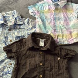 👔 **Set of 3 Baby Button-Up Shirts – Classic & Versatile!** 👔