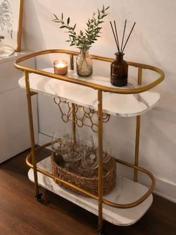 Gold Marble bar/wine cart