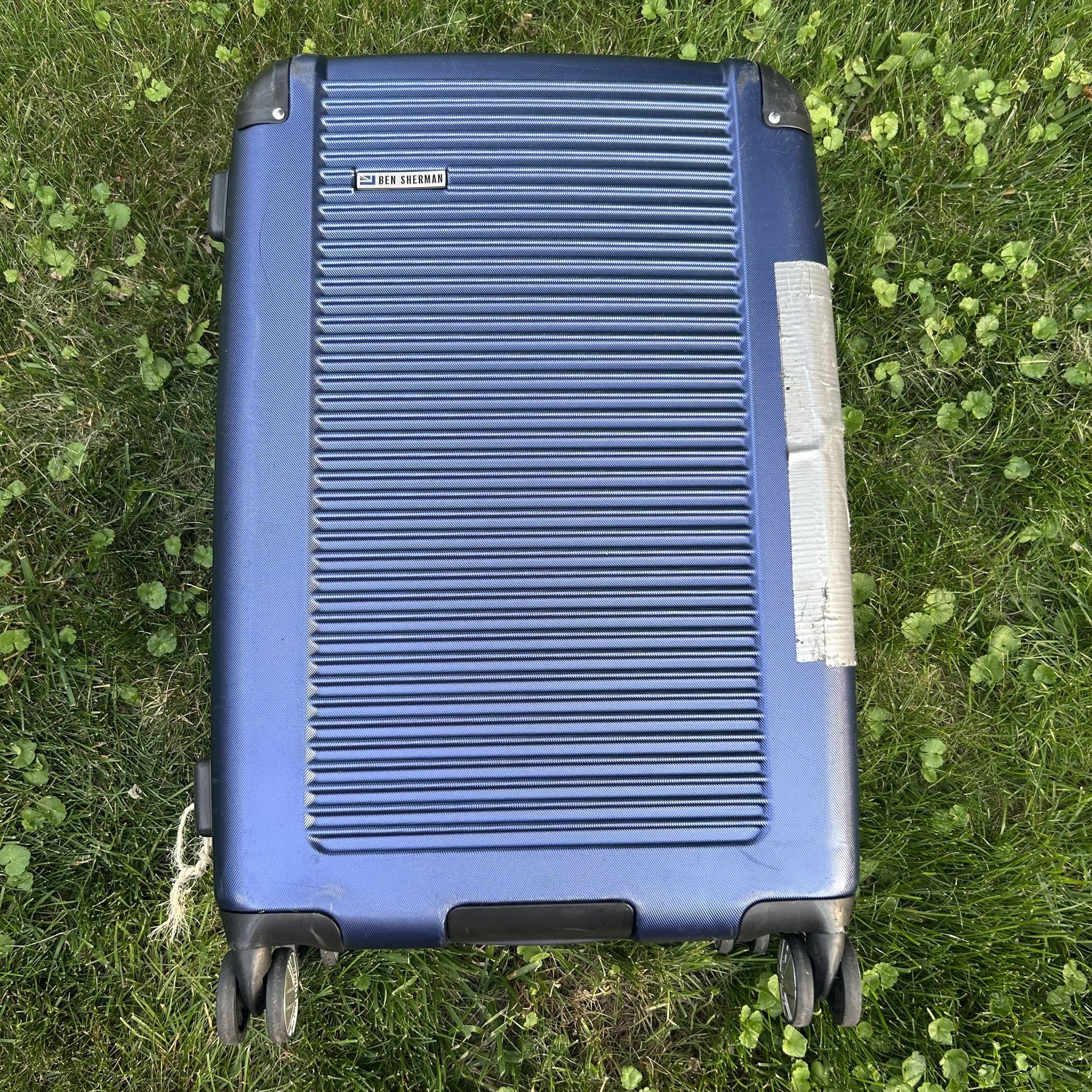 Ben Sherman Blue Hard-Shell Suitcase