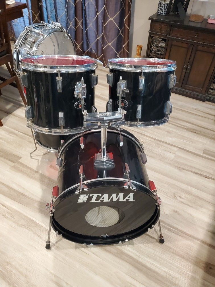 80's Tama Swingstar 4 Piece Drum Set Shell Pack w/ GP Percussion Snare Drum