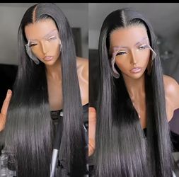 13X4 Front Lace Straight Human Hair Wigs For Women Pre Plucked Remy Brazilian Lace Frontal Wig 180% Density For Long Length 6-42Inch Human Hair Lace W