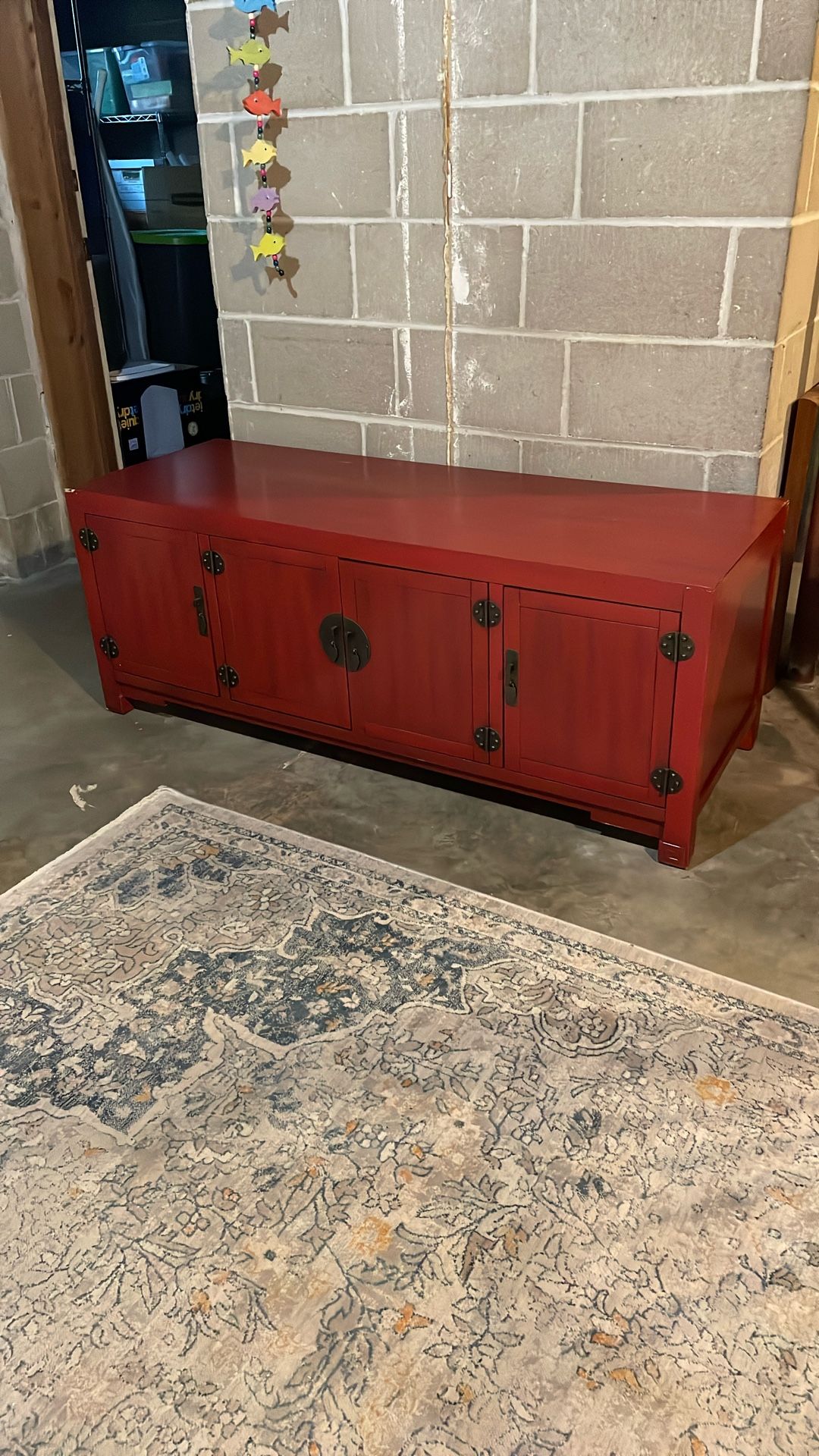 Solid, Useful Oriental-style TV Stand/Cabinet