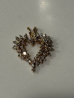14kt 3.9 gram Diamond Heart Pendant
