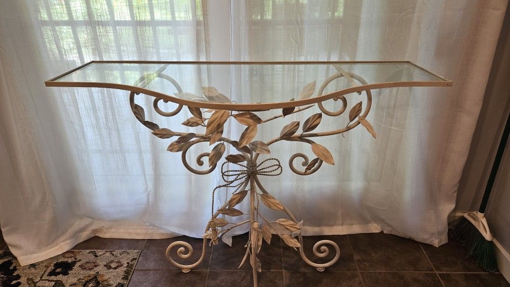 Decorative Metal And Glass Table