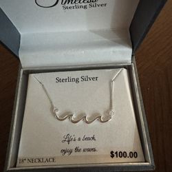 Sterling Silver Waves Necklace