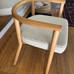 Crate & Barrel Chair - Oak Wood With Cushioned Seat