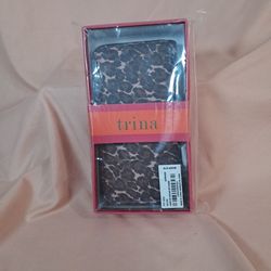 Trina Turk Large Leopard Print Zip Around Wallet Wrapped With Gift Boc