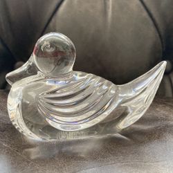 SIGNED WATERFORD Glass Crystal Duck. VINTAGE AND LIKE NEW!  Paperweight. Statue. Fabulous Gift.  Like New!