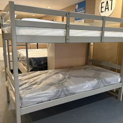 New Twin/Twin Bunk Bed & Mattress 