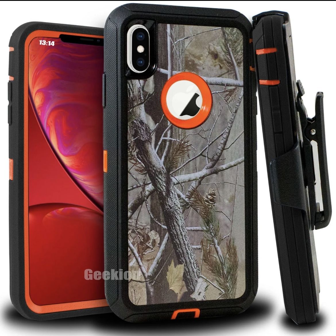 Orange Tree Camouflage Case With Belt Holster iPhone XR
