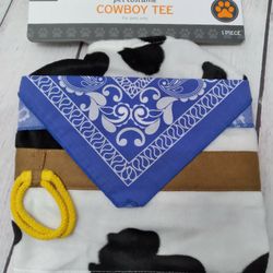 Halloween Pet Costume Cowboy Tee Size S