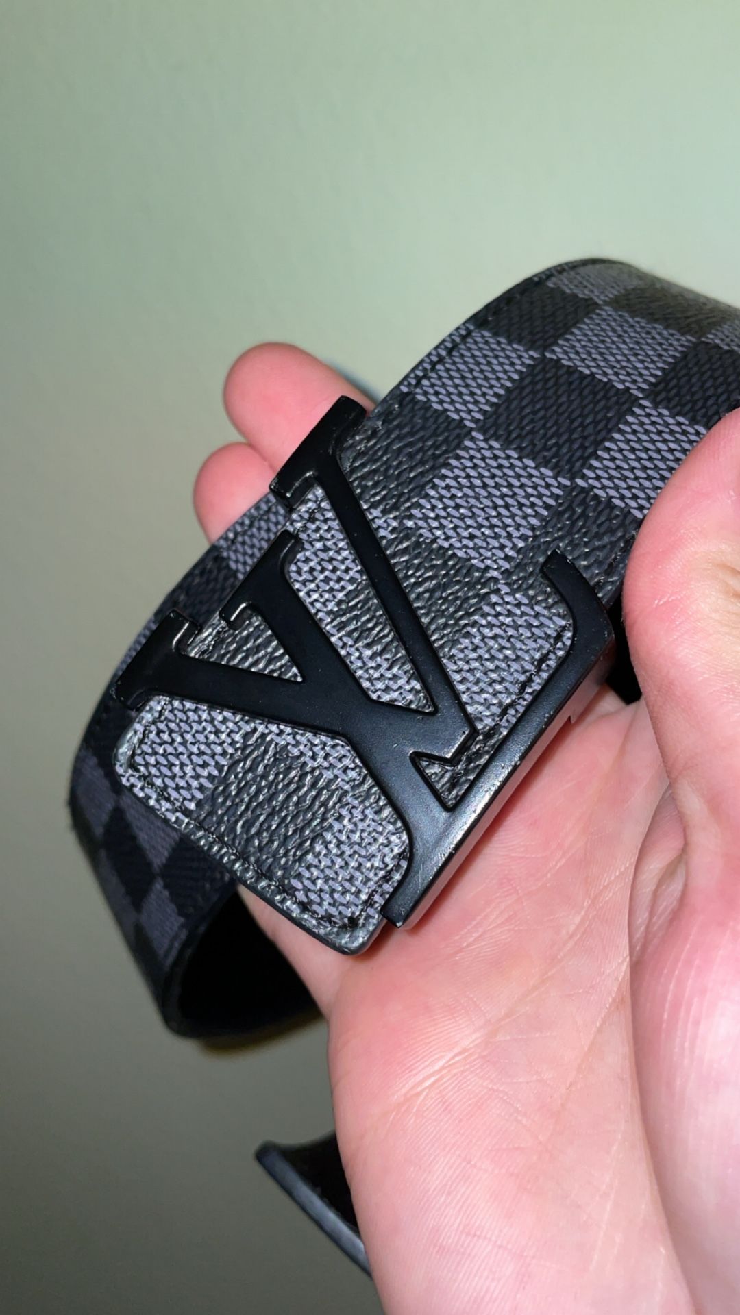 Louis Vuitton Canvas Damier Graphite LV Initiales Belt