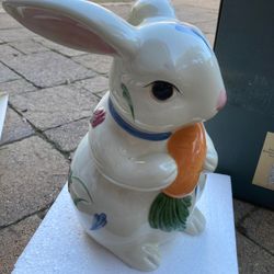 Lenox "Poppies on Blue" Bunny Cookie Jar